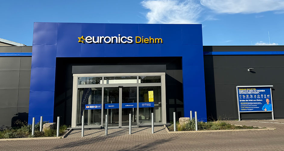 EURONICS Diehm in Elsenfeld - Fassade von vorne. EURONICS Diehm in Elsenfeld - Fassade von vorne.