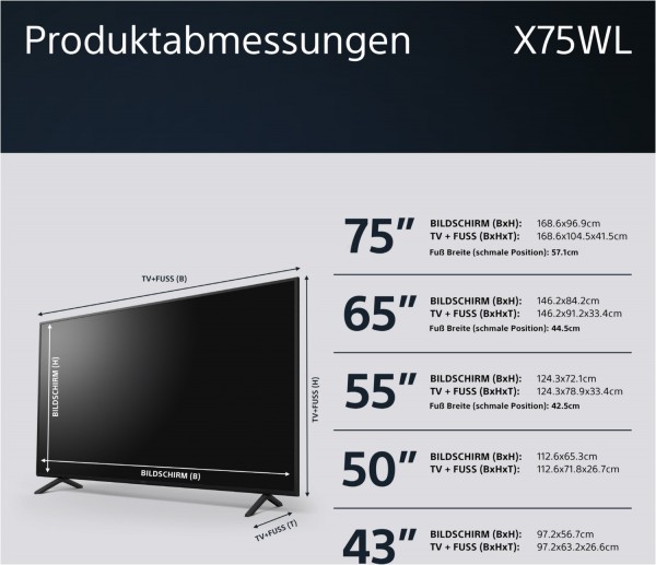 Sony Kd X Wl Cm Lcd Tv Mit Led Technik Schwarz G Euronics