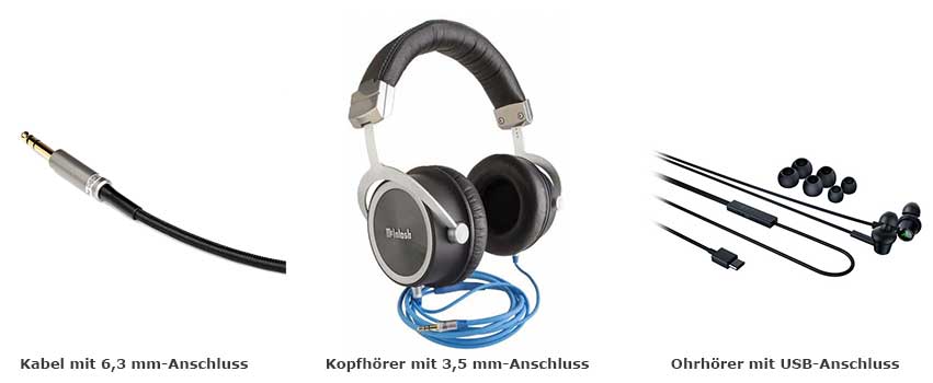 Kopfhöreranschlüsse am Endgerät