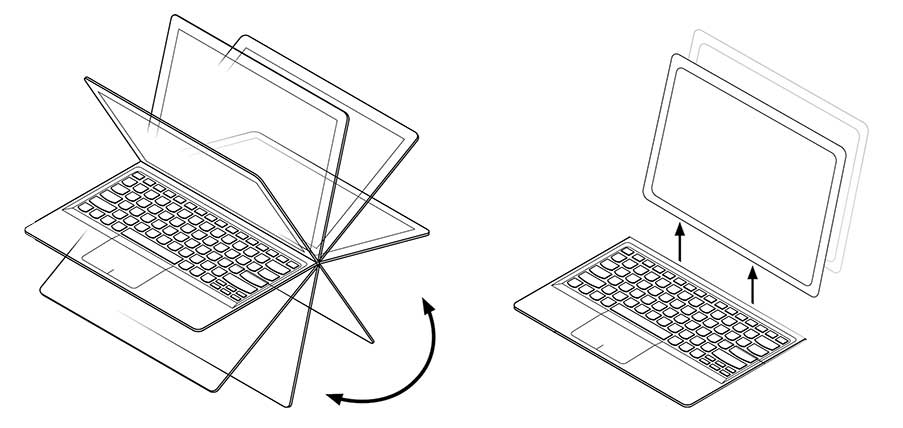 Laptop mit abnehmbarer Tastatur