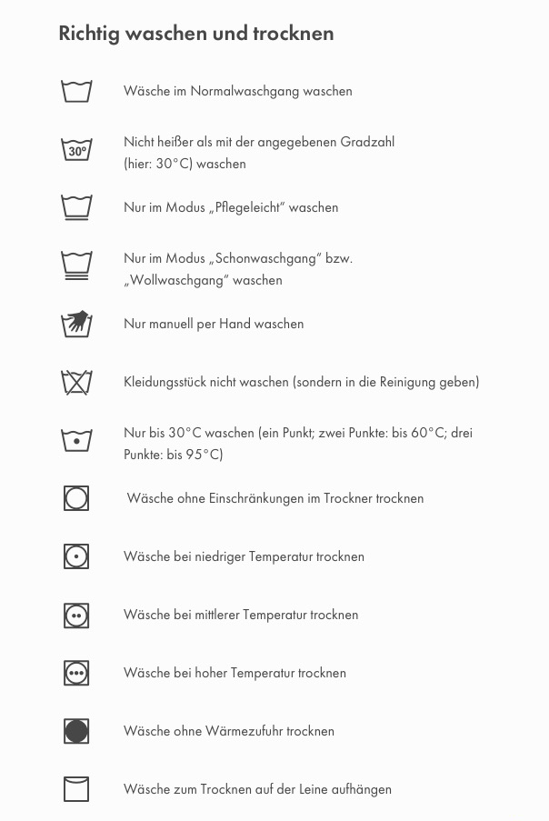 Richtig Waschen und Trocknen