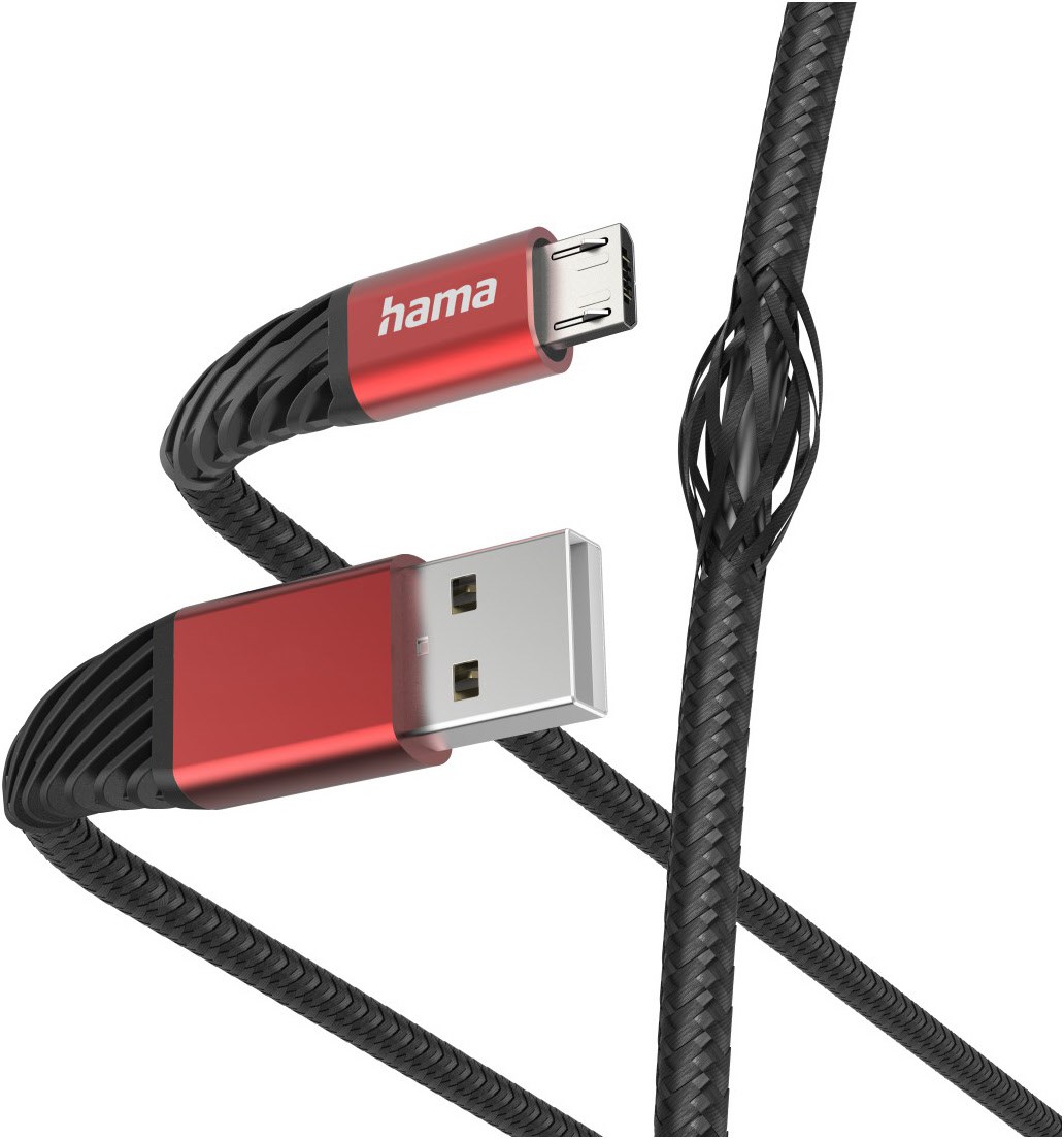 Ladekabel Extreme (1,5m) USB-A>Micro-USB rot/schwarz