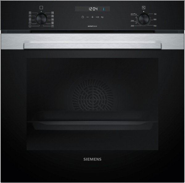 HB337G6S3 Einbaubackofen edelstahl, 71 l, Pizza-Stufe, schnelles Vorheizen, 59,4 cm breit, A+, iQ500