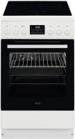 CCB5449BBW Elektroherd mit Glaskeramikfeld weiss, 57 l, Pizza-Stufe, Heißluftgrill, 50 cm breit, A, 4 Kochzonen