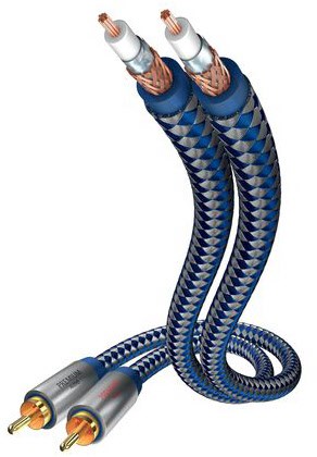 Premium Audiokabel (5,0m) Cinchkabel blau/silber