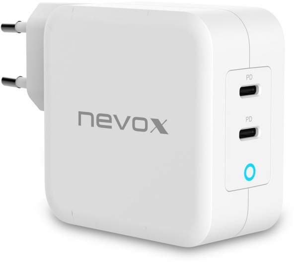 Dual USB-C GaN Ladegerät (100W) weiß