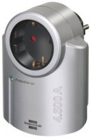 Steckdosenadapter Primera-Line mit Überspannungsschutz silber