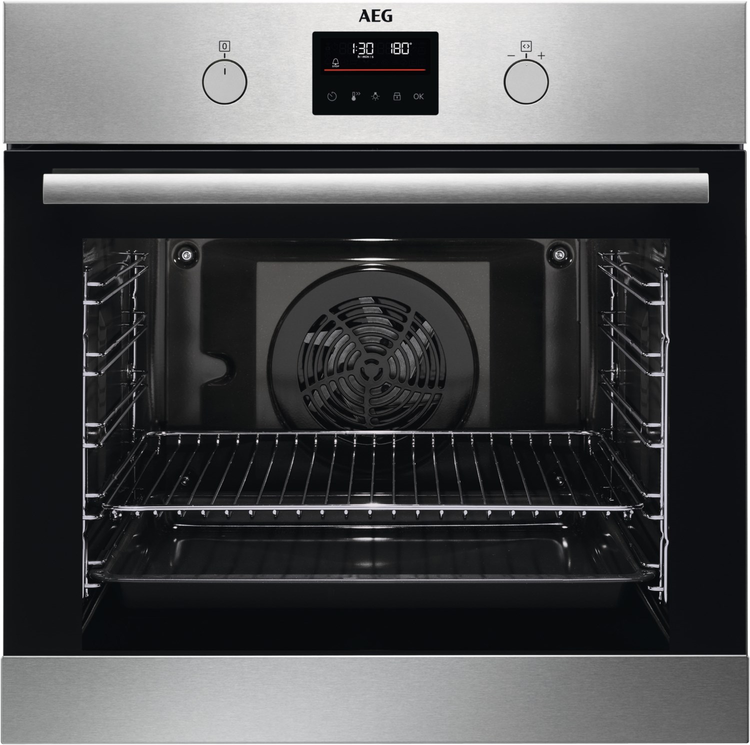 BPS335061M Einbaubackofen edelstahl/cleansteel, 72 l, Pizza-Stufe, schnelles Vorheizen, Heißluftgrill, pyrolytische Selbstreinigung, 59,4 cm breit, A+