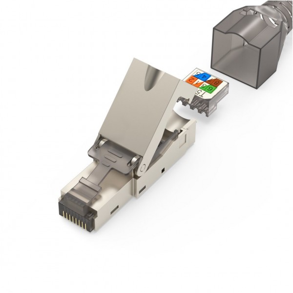 CAT-6a Netzwerkstecker 10 Gbit/s (5 Stück) grau