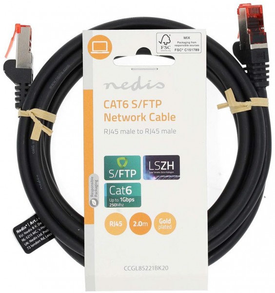 CCGL85221BK20 Cat 6 Kabel (2m) schwarz