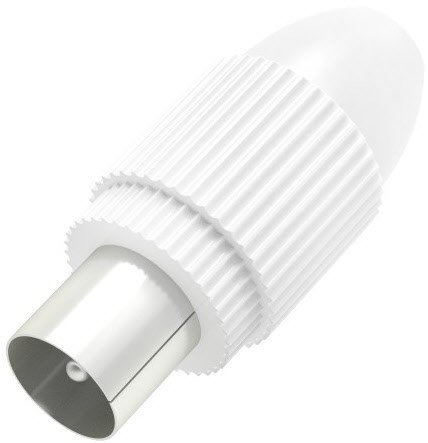Koax Antennen-Stecker klemmbar weiß