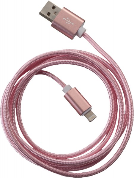 Fashion USB Data Cable (1,5m) für iPhone 5/5S/6/6Plus/iPad Air(2) rose