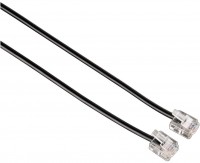 Modular-Steck. US6P4C>US6P4C, 6m Modular-Kabel schwarz