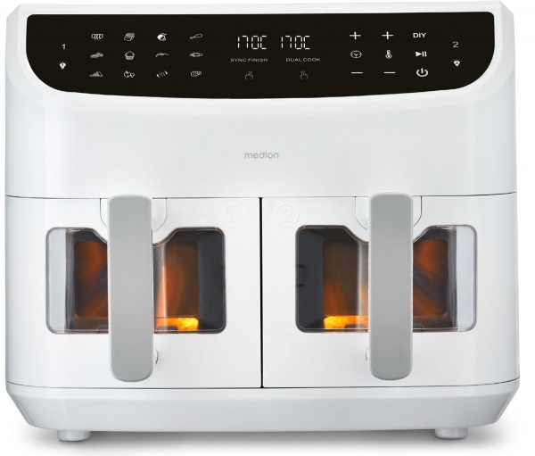 Life P20 XXL Twin (MD11760) Heißluft-Fritteuse weiß