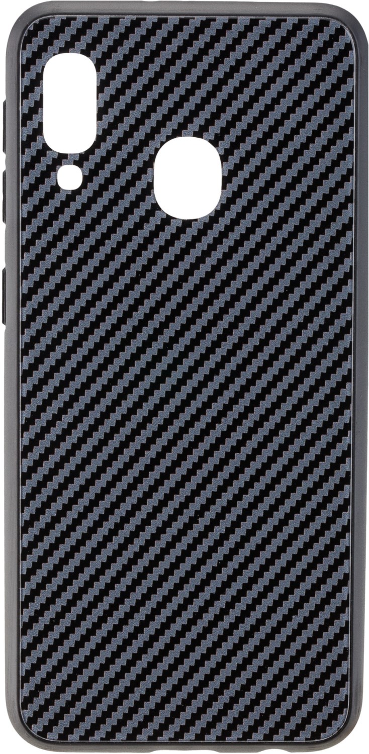 Glas Back Cover CARBON Design für A202 Galaxy A20e schwarz