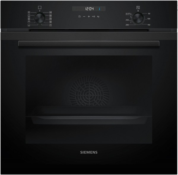 HB237GBB3 Einbaubackofen deep black inox, 71 l, Pizza-Stufe, schnelles Vorheizen, 59,4 cm breit, A+, schwarz, iQ500