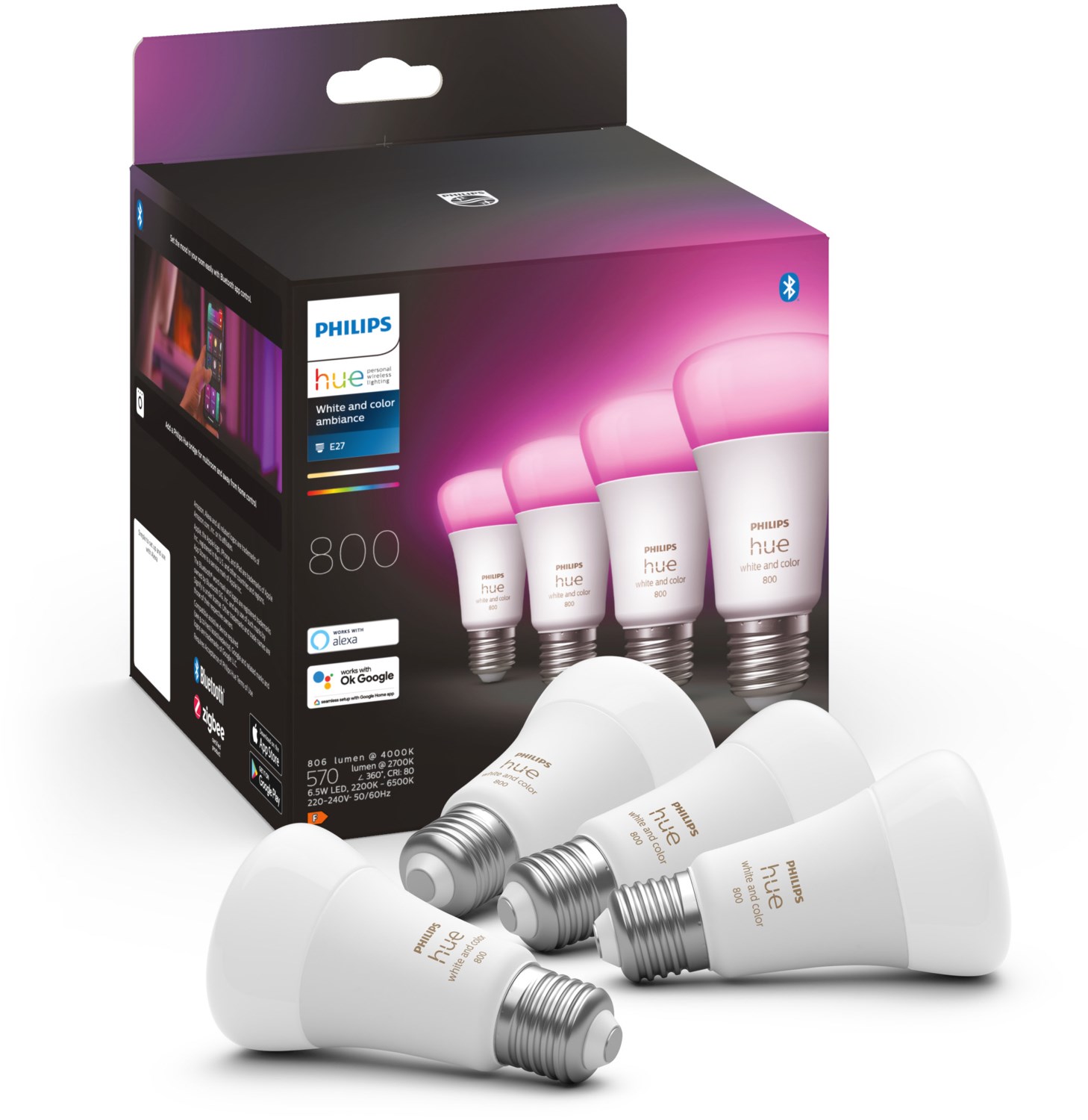 hue HueWCA 6.5W A60 E27 4p EUR LED-Leuchtmittel / F | EURONICS