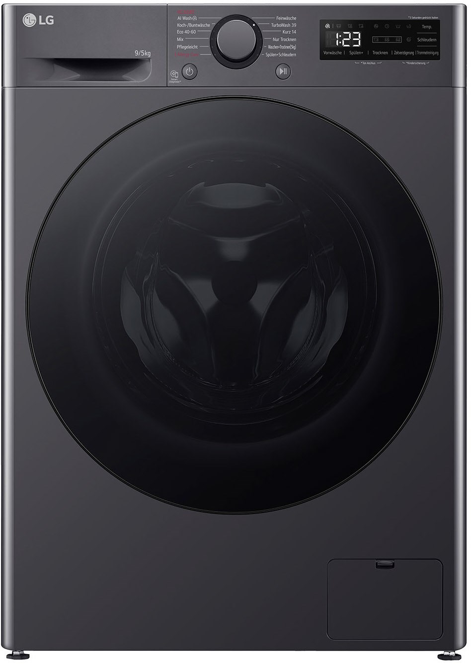 V5WD95SLIMB Stand-Waschtrockner middle black
