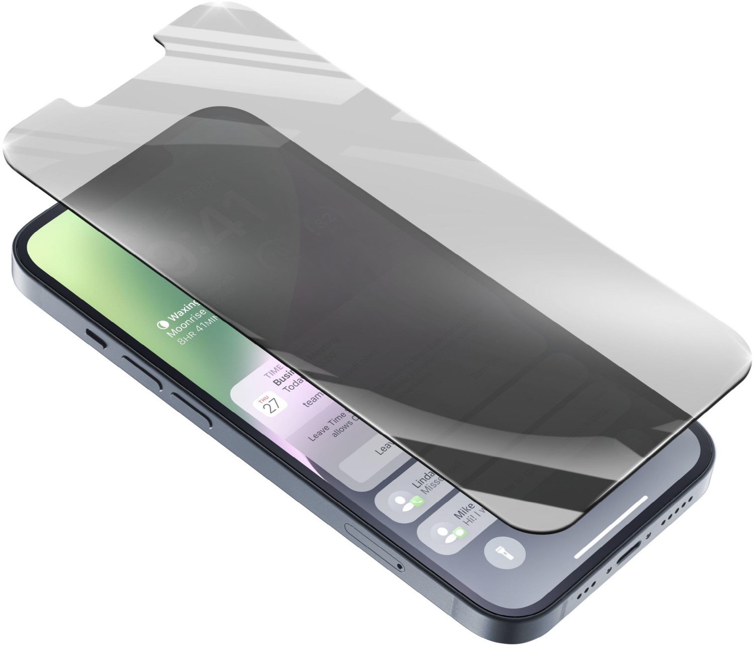 Privacy Schutzglas für iPhone 14/14 Pro transparent