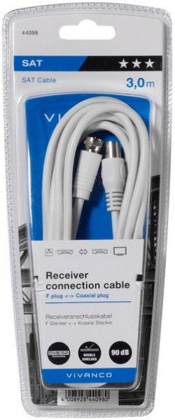 STC FS9030 (3m) Sat-Antennenkabel weiß