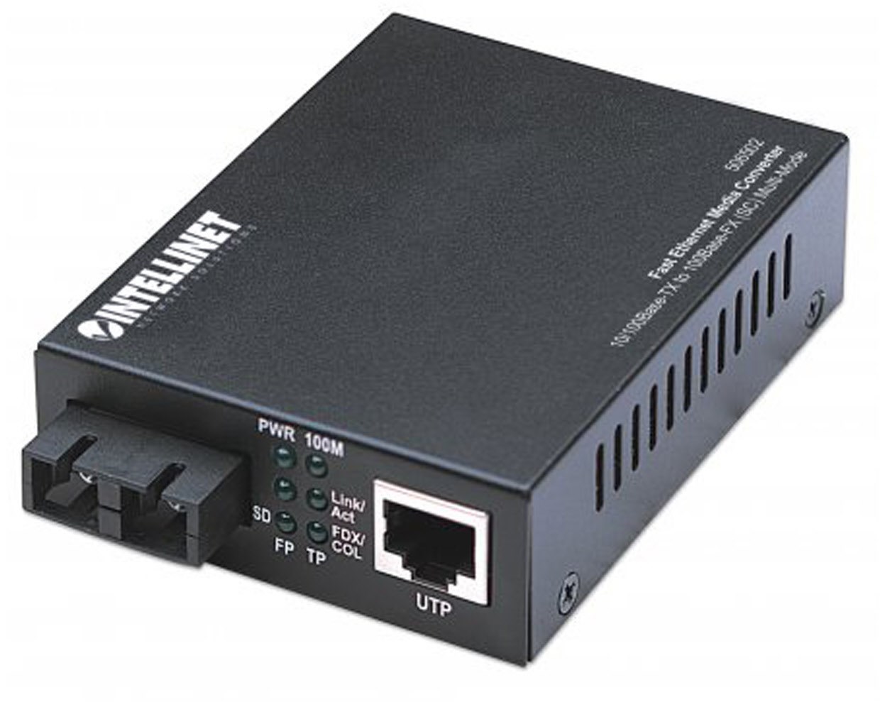 Medienkonverter Fast Ethernet schwarz bis 2 km, Multimode