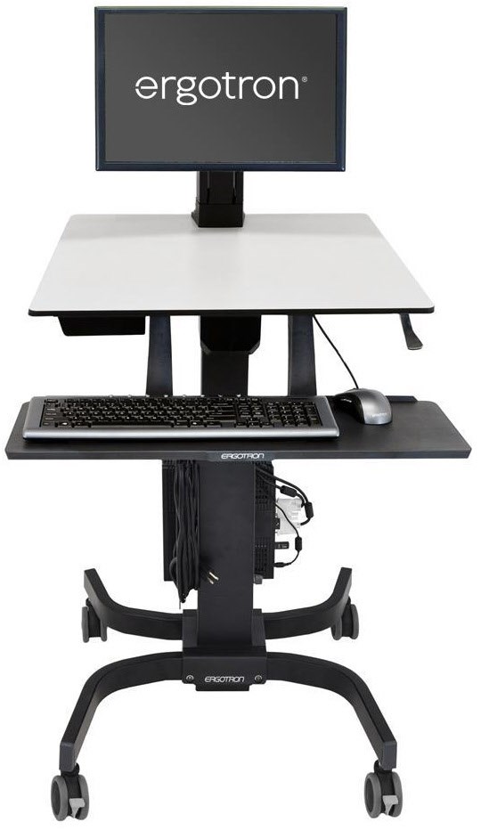 WorkFit-C Single LD mobiler Steh-Sitz-Arbeitsplatz für Bildschirm 24