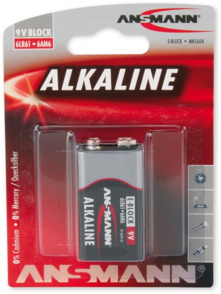 Alkaline Red Batterie schwarz