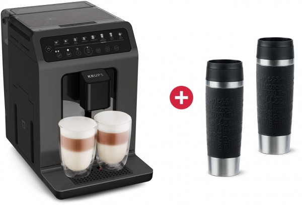 EA89Z Classic Edition Kaffee-Vollautomat schwarz/anthrazit + Dein Geschenk: 2x emsa Travel Mug Isolierbecher (0,5L) schwarz