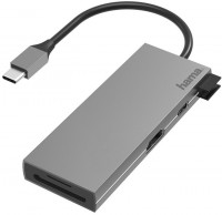 USB-C-Multiport-Adapter 6 Ports 2x USB-A, USB-C, HDMI, SD/microSD grau
