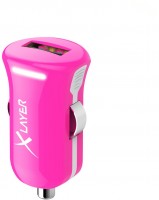 KFZ-Ladegerät USB Adapter 2.4A Colour Line pink