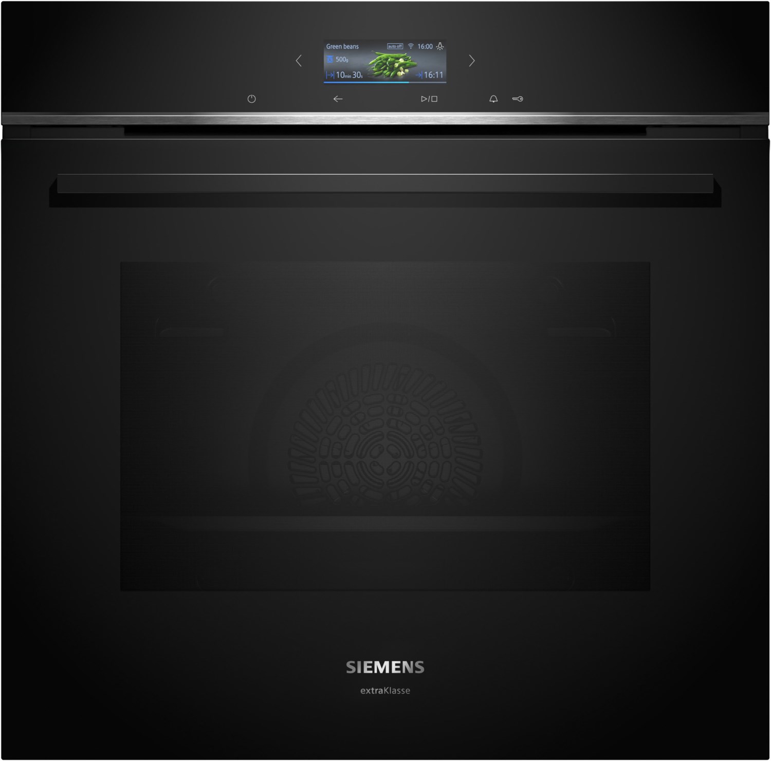 HB774GLB1 Einbaubackofen schwarz, 71 l, Pizza-Stufe, schnelles Vorheizen, WLAN, pyrolytische Selbstreinigung, 59,4 cm breit, A+, iQ700