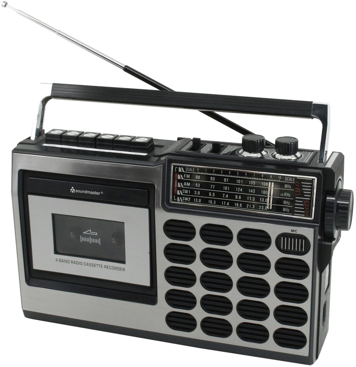RR18SW Mono-Radio-Cassetten-Rekorder schwarz