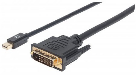 Mini-DP > DVI Adapterkabel (1,8m) Stecker > Stecker schwarz