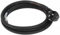 Geräteanschlusskabel (2m) mit gewinkeltem Starkstromstecker schwarz