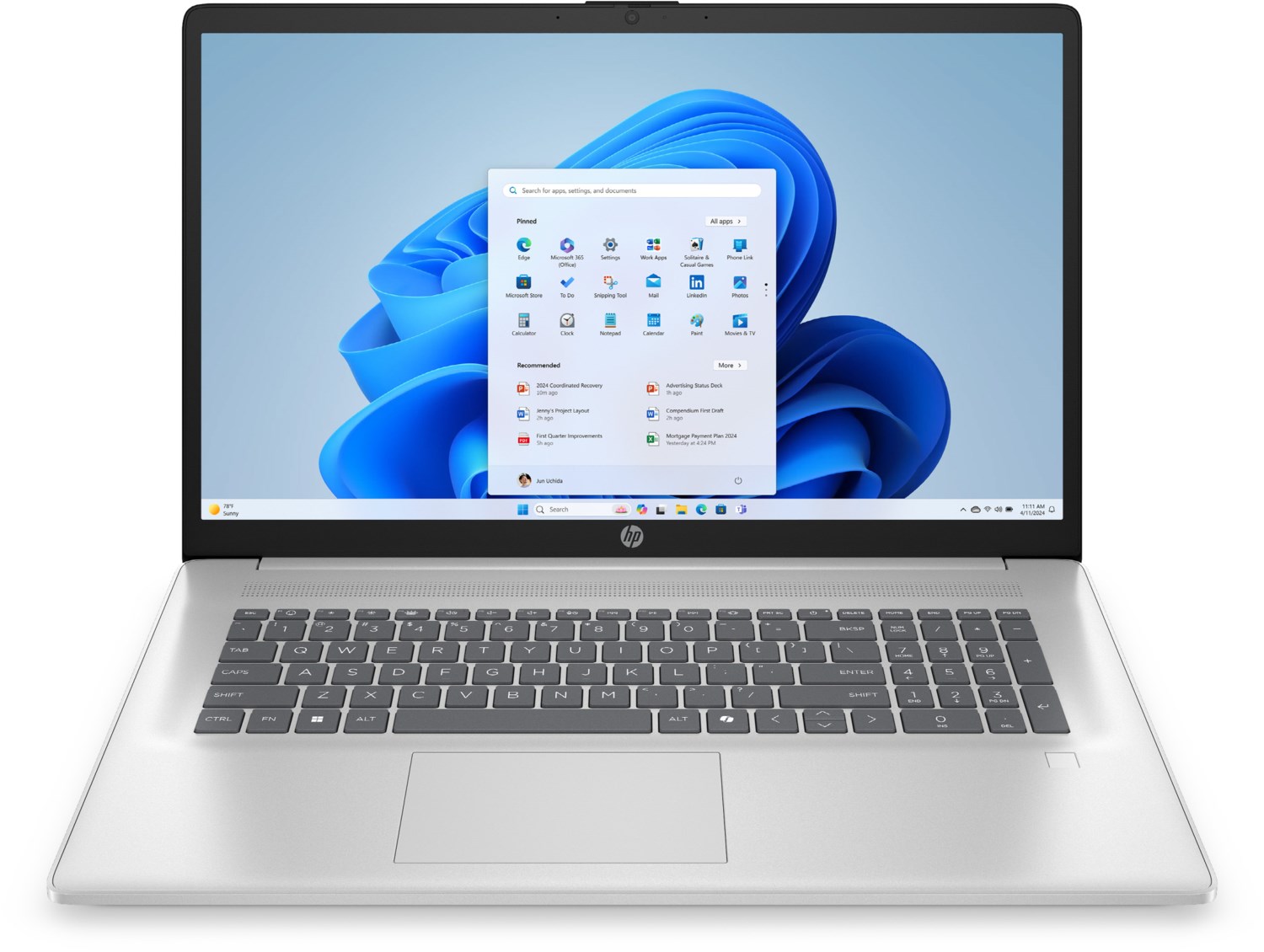15-fc0554ng (CW9R2EA) 39,6 cm (15,6") Notebook natursilber, 16 GB RAM, 1000 GB SSD, AMD Ryzen 5, Windows 11, Full HD (1920x1080)