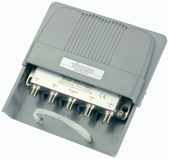 SCHWAIGER DiSEqC Schalter 4/1 - SAT Umschalter Für 4 Satelliten