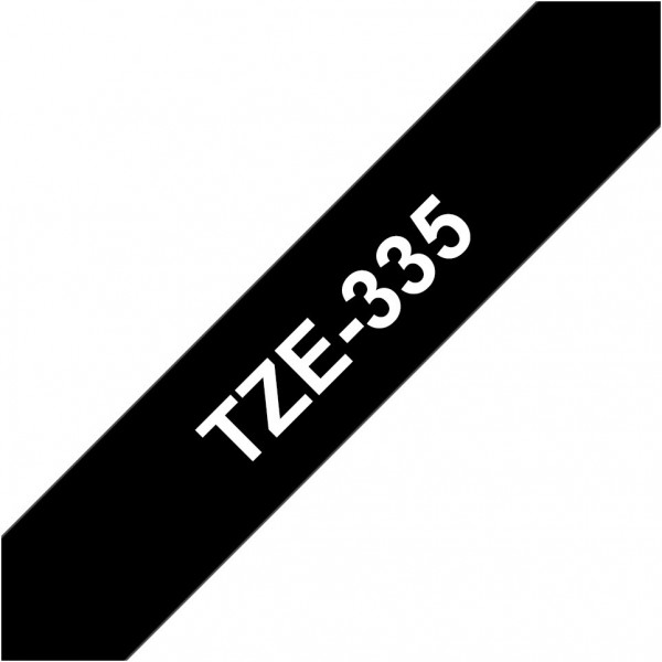 TZe 335 12mm (8m) Schriftband schwarz/weiss