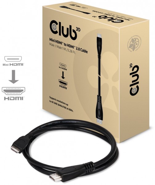 Mini HDMI > HDMI 2.0 Kabel 4K (1m) Stecker > Stecker