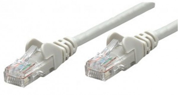 Patchkabel RJ45 U/UTP Cat6 (10 m) grau Hebelschutz