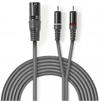 COTH15200GY15 XLR-Audiokabel (1,5m) XLR-3-Pol-Stecker>2x Cinch-Stecker grau