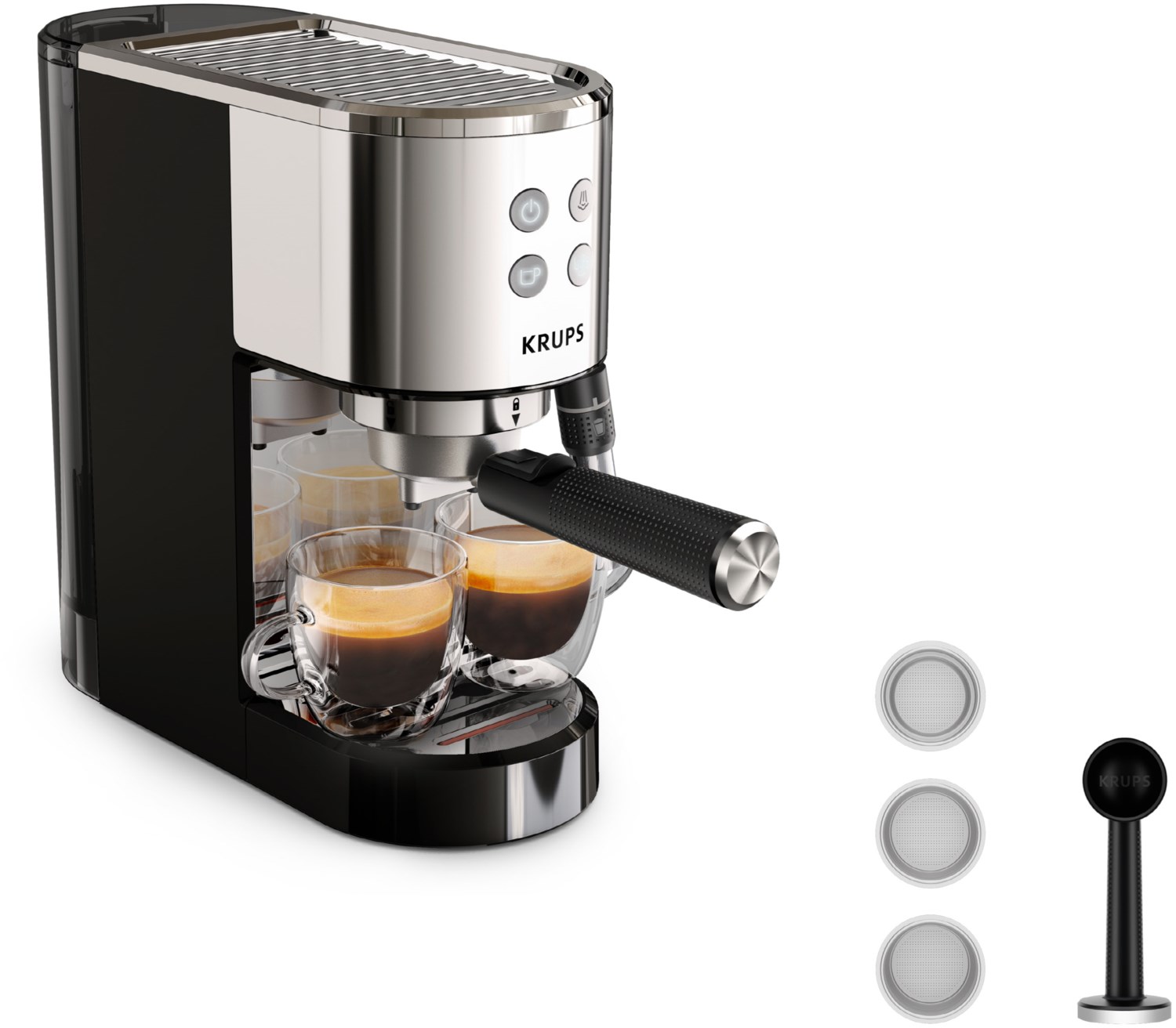 XP444C Virtuoso+ Siebträgermaschine silber edelstahl