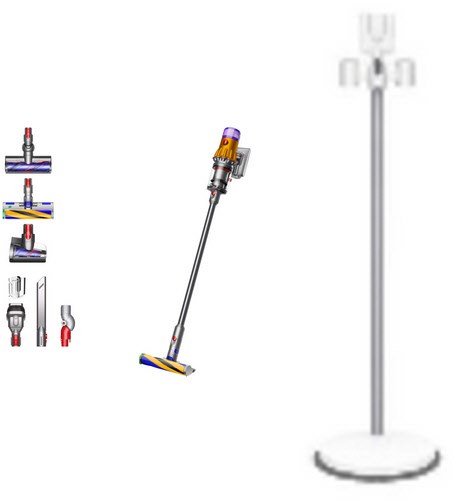 dyson V12 Detect Slim Absolute+Floor Dock Akku-Stielsauger
