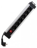 Steckdosenleiste Supraline 6-fach silber-schwarz
