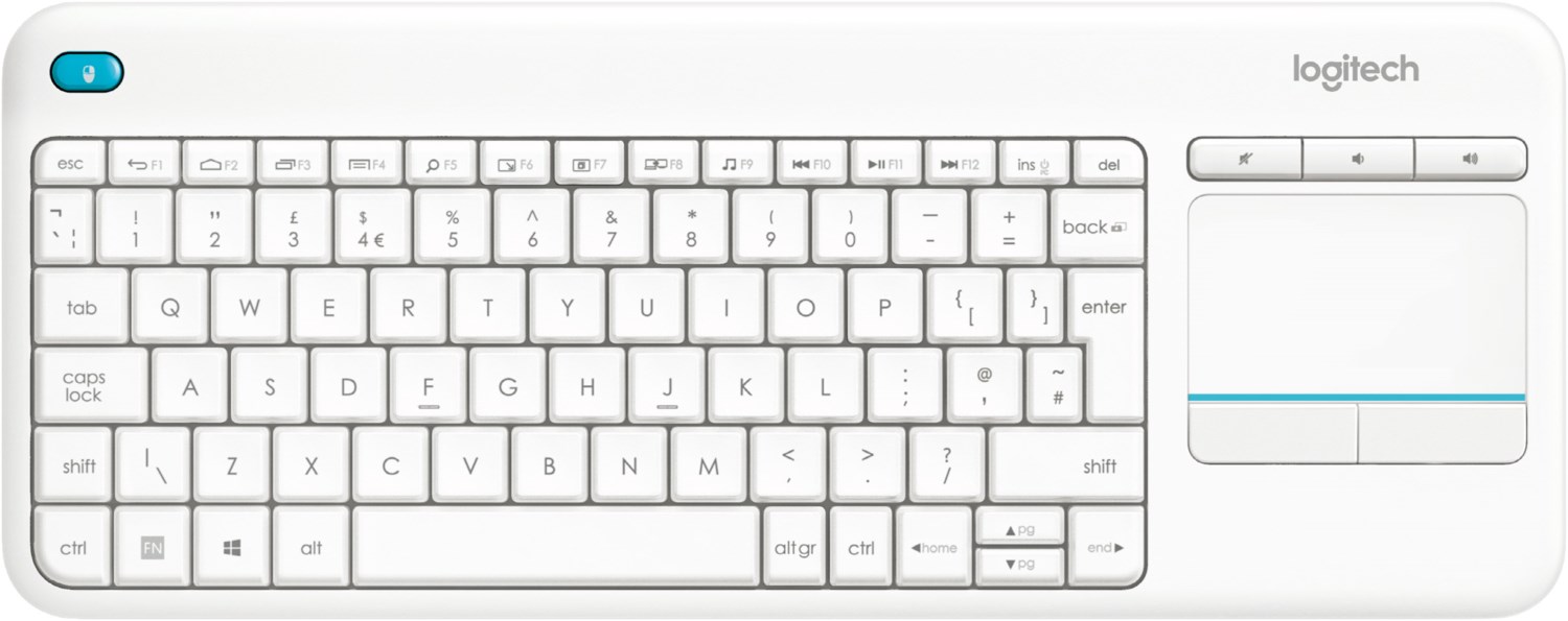 K400 Plus (DE) Kabellose Tastatur weiß
