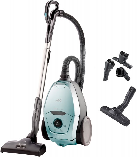 VX82-1-4MB Bodenstaubsauger misty blue, mit Beutel, 3,5 l Staubvolumen, 12 m Reichweite, Hartboden-Düse