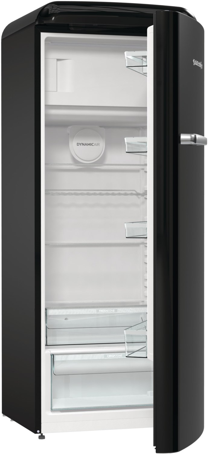 Kühlschrank 55 Cm Breit 160 Cm Hoch Gorenje ORB615DBK Standkühlschrank mit Gefrierfach tiefschwarz / D