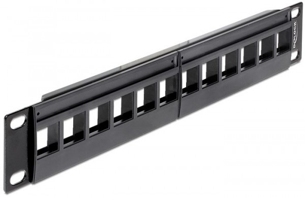 10" Keystone Patchpanel 12 Port schwarz