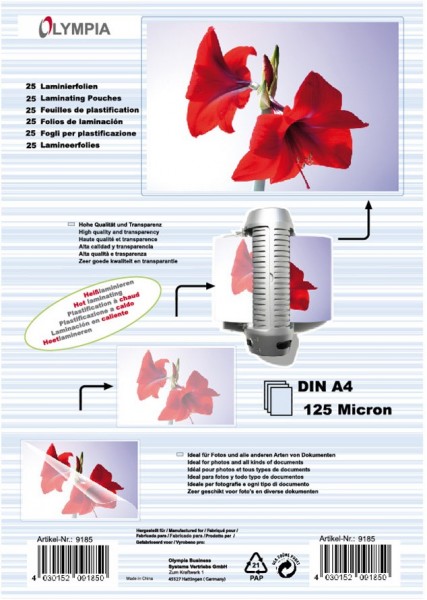 Laminierfolien A4 125 Mic (25 St.)