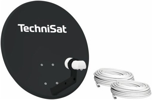 TechniTenne 60 Bundle inkl. Universal-Twin-LNB & 2x 10m COAXSAT-Kabel anthrazit