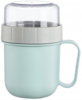Müslibecher To Go mit Topper pastellblau/grau